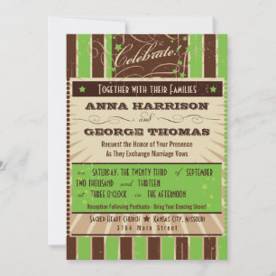 Convite Poster Rustic: Casamento Personalizado Verde da Ap