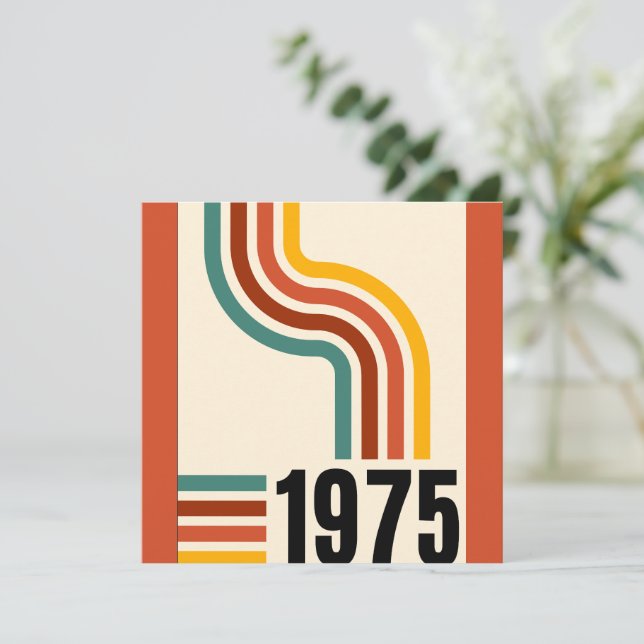 Convite poster vintage 50º Aniversário de 1975 (Em pé/Frente)