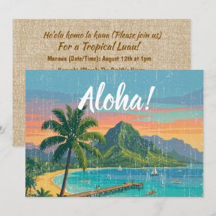 Convite Pôsteres de Viagem Havaianos Antigos - Kauai