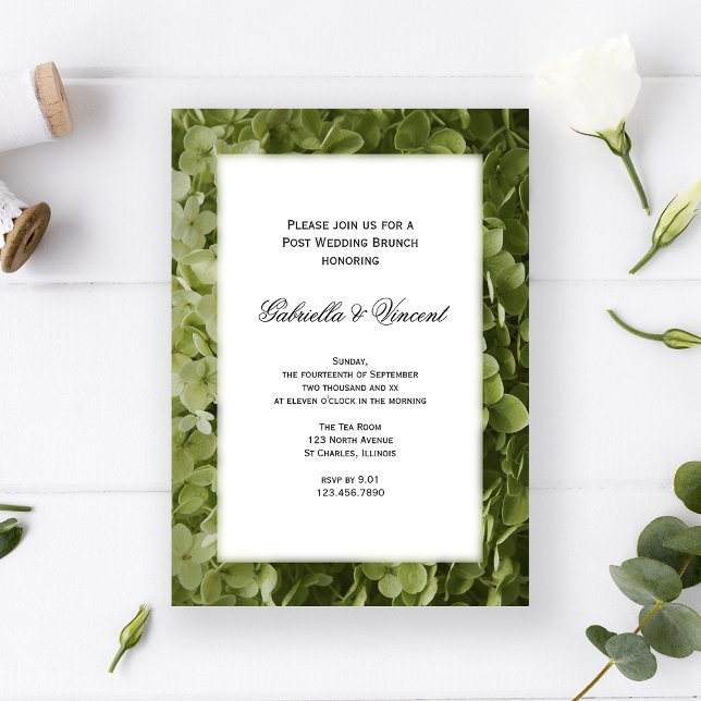 Convite Posto Flor de Hydrangea Verde Casamento Brunch (Criador carregado)