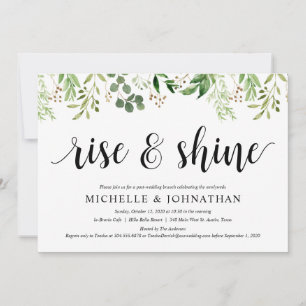 Convite Posto Greenery Recepção de Elopemento de Brunch