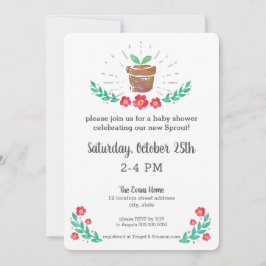 Convite Pote de Jardim do Chá de fraldas de Plantas de Ren