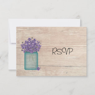 Convite Pote de Mason de Violetas RSVP de Recepção de Casa