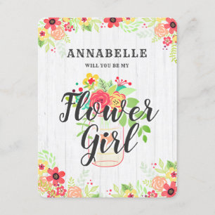 Convite Pote de Pedra Rústico Você Será Minha Menina de Fl