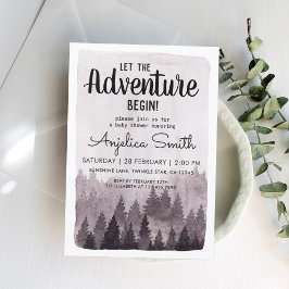 Convite Potência Única Da Floresta Rústica Pintada Por Aqu