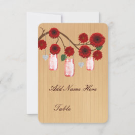 Convite Potes de Pedra Vermelha Rústica Country Table Plac