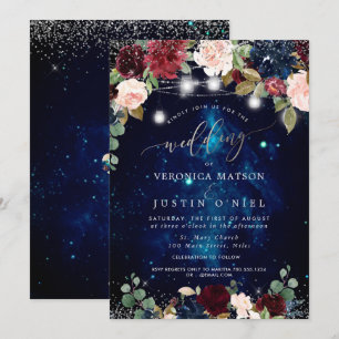 Convite Potes de Pedreiro Rústicos Flores de Borgonha Céu 