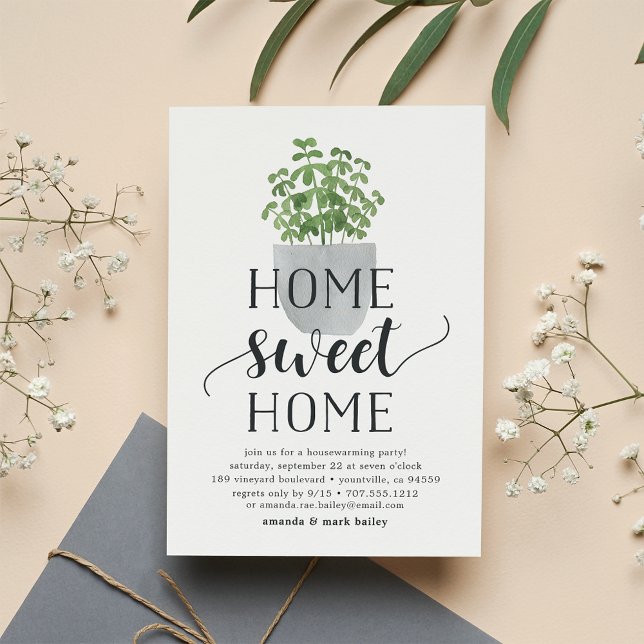 Convite Potted Plant | Housewarming Party Invitation (Criador carregado)