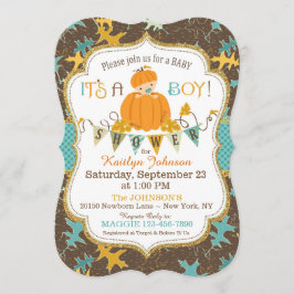 Convite Pouca queda do menino da abóbora deixa o chá de