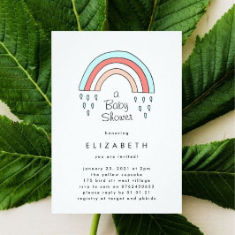 Convite Pouco Sobre O Chá de fraldas Neutro Do Arco-Íris