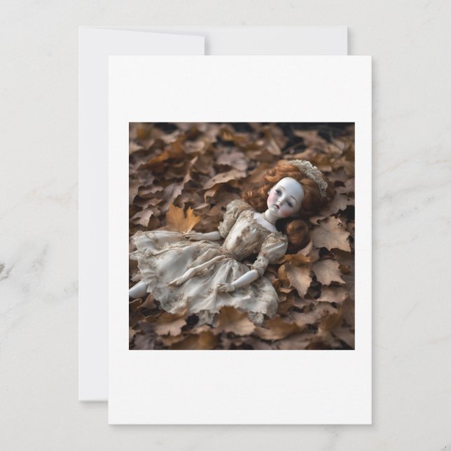 Convite poupée ancienne dans la foret halloween  (Frente)
