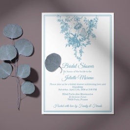 Convite Powder Blue Toile de Jouy Bridal Shower Invitation