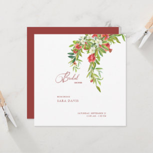 Convite Praça Chá de panela Tuscan Colorida Vermelha e Bra