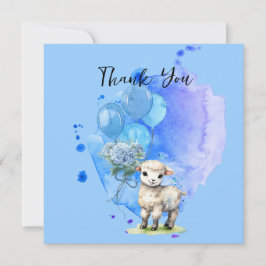 Convite Praça da Hyrangea Azul, Doce Pequeno Lamb