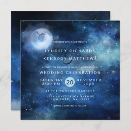 Convite Praça de Casamento das Estrelas Celestiais da Lua