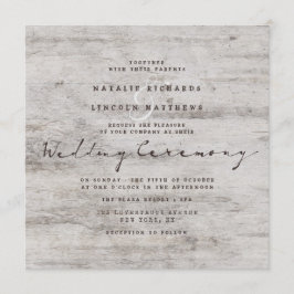 Convite Praça de Casamento Rústico de Birch da Sweetarts