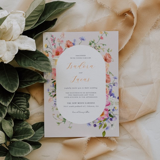 Convite Prado Floral Sedutor | Casamento de Verão (Criador carregado)