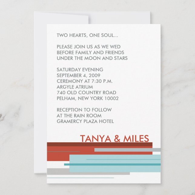 Convite Praga convida:  Vermelho moderno (Frente)