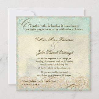 Convite Praia Costeira de Tartaruga Marítima - Casamento d