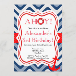 Convite Praia costeira feliz aniversário marítimo náutico