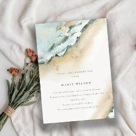 Convite Praia da Areia Costeira do Mar em Qualquer Idade A