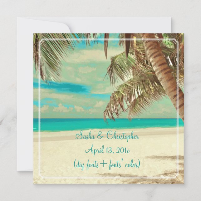 Convite Praia da safra PixDezines, paraíso tropical (Frente)