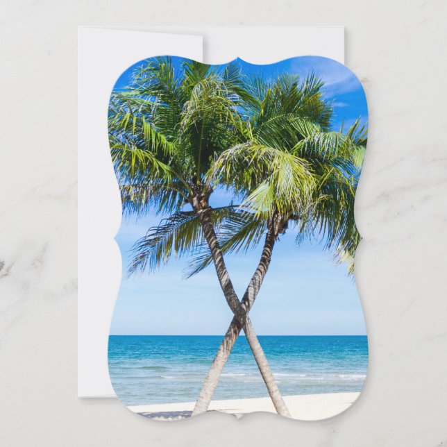 Convite Praia de Casamento Palmeiras do Destino Destino (Frente)