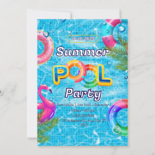 Convite Praia de Verão da Festa de Piscina Adulta