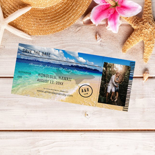 Convite Praia - Destino do Oceano com Foto e Plano (Criador carregado)