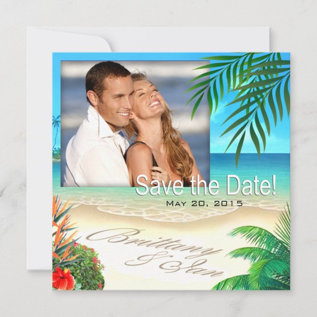 Convite Praia Exótica (me peça para colocar seus nomes na  (Frente)