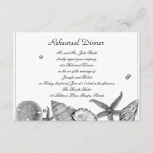 Convite Praia glamoroso no ensaio do casamento de prata