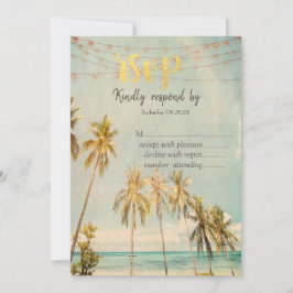 Convite Praia Retrô Palms RSVP