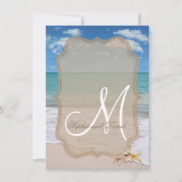 Convite Praia Romântica Fala Incêndio Casamento