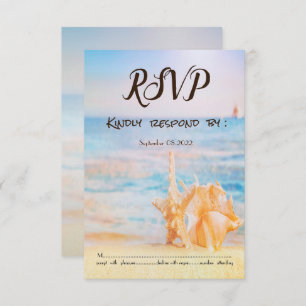 Convite Praia, Seastar, Seashell RSVP