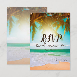 Convite Praia,Sol,Palmeira RSVP