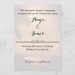 Convite Praia Sunset Wedding Vows Renewation Invitation