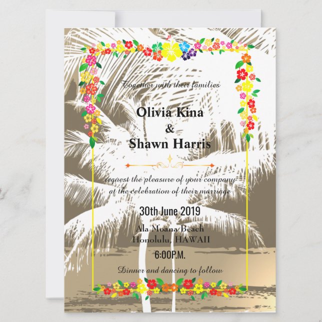 Convite Praia tropical (Frente)