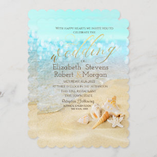 Convite Praia Tropical, Casamento de Seashells