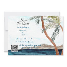 Praia Tropical com Luzes Salve a Data