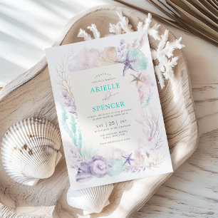 Convite Praia Tropical de Casamento do Oceano Turquesa lav