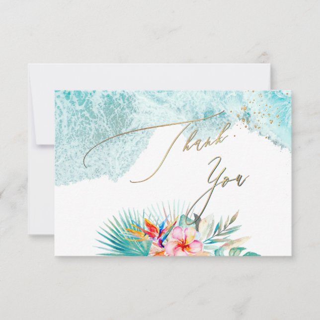 Convite Praia Tropical do Paraíso PixDezines Obrigado (Frente)