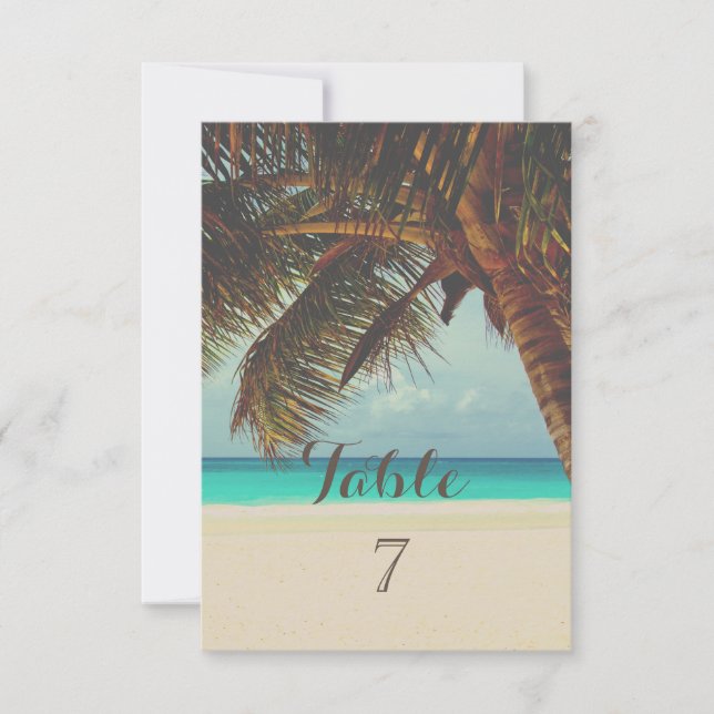 Convite Praia Tropical,Palm Mesa Card (Frente)
