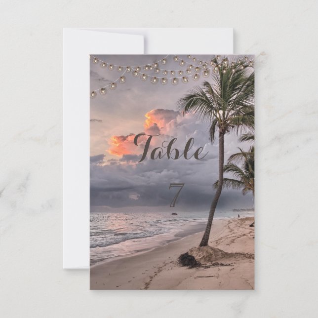 Convite Praia Tropical,Palm Mesa Card (Frente)