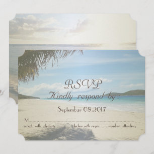 Convite Praia Tropical, Palmeira  RSVP