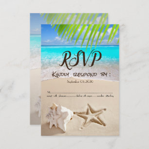 Convite Praia Tropical, Seastar, RSVP de Seashell