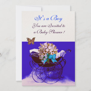 CONVITE PRAM COM FLORES, CHÁ DE FRALDAS DO VINTAGE DAS