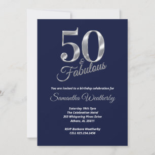 Convite Prata 50 e Incrível Aniversário