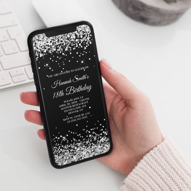 Convite Prata da Loteria e Negra 18º aniversário (Criador carregado)