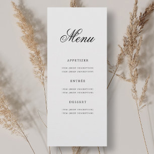 Convite Prata do menu de Festa de aniversário Elegante
