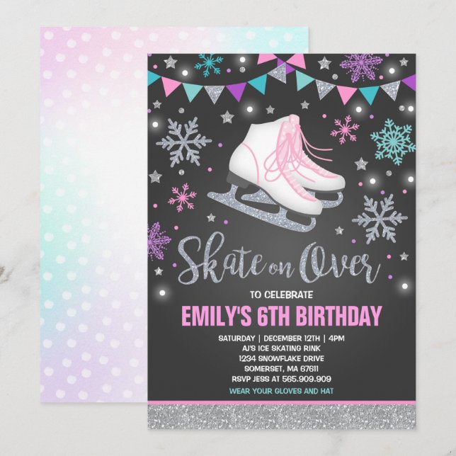 Convite Prata do Partido da Pele de Gelo de Concurso (Frente/Verso)